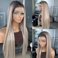 Lace Front de Fibra Orgânica Ombre Loira
