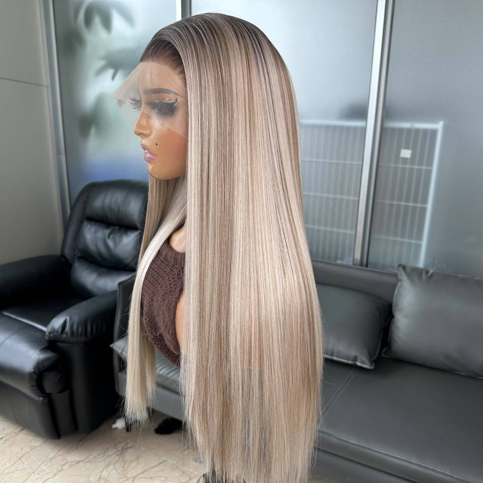 Lace Front de Fibra Orgânica  Ombre Loira