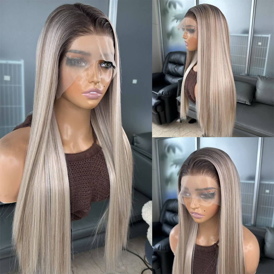 Lace Front de Fibra Orgânica  Ombre Loira