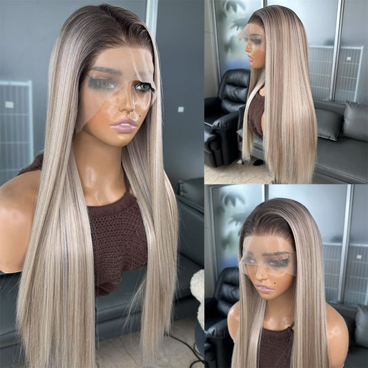 Lace Front de Fibra Orgânica  Ombre Loira