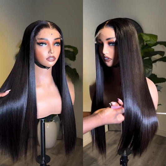 Peruca Preta Glueless Elegância Natural™