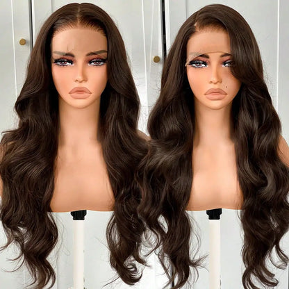 Peruca Lace Front Castanha com Ondas