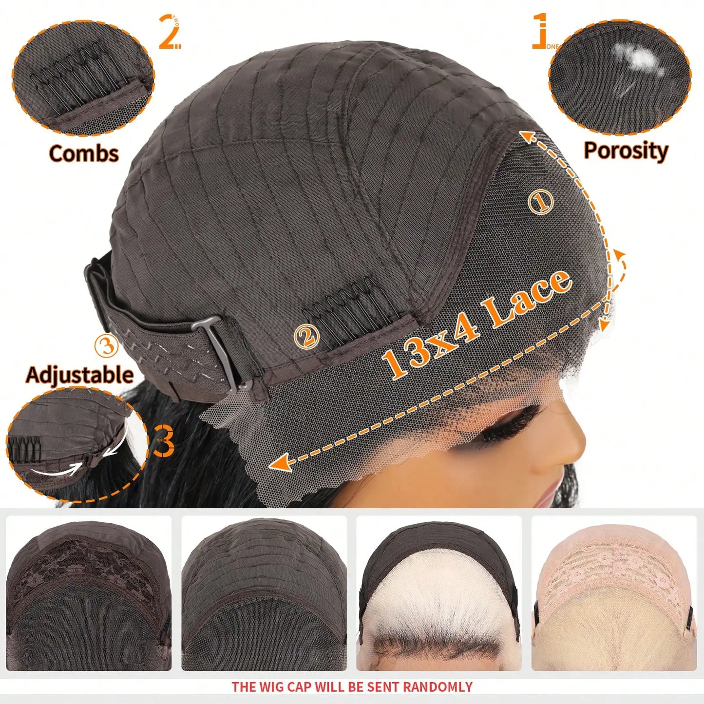 Peruca Lace Front Castanha com Ondas