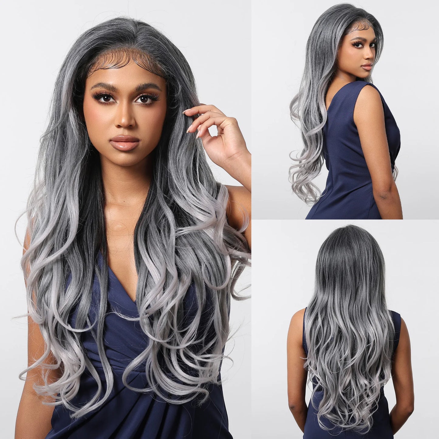 Lace Castanha Dourada em camadas com Mechas