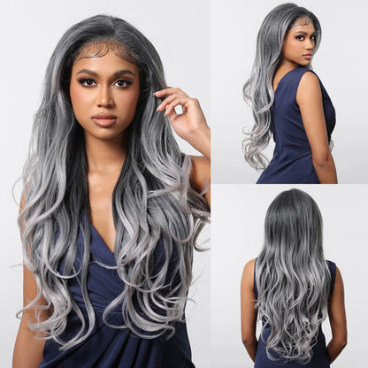 Lace Castanha Dourada em camadas com Mechas