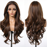 Lace Castanha Dourada em camadas com Mechas